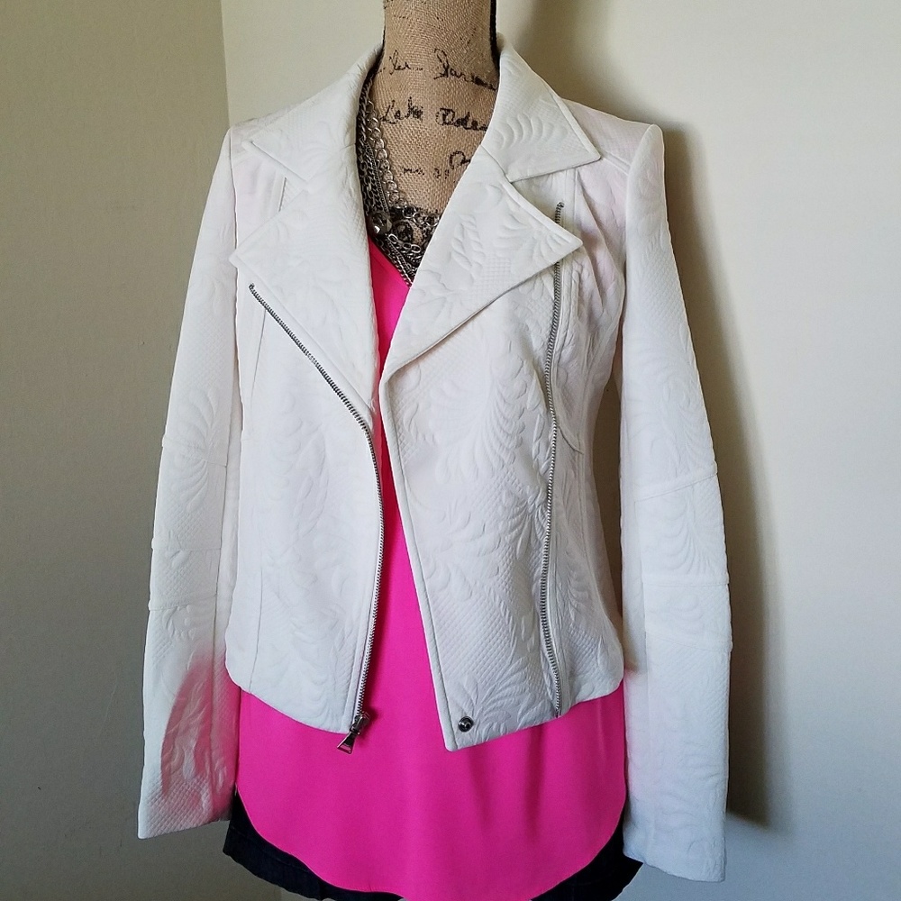 Express Embossed Moto Jacket